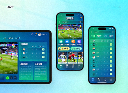 球探足球直播APP手机端与电脑端界面展示图